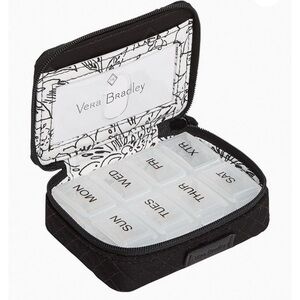 Vera Bradley Travel Pill Case in Microfiber Classic Black